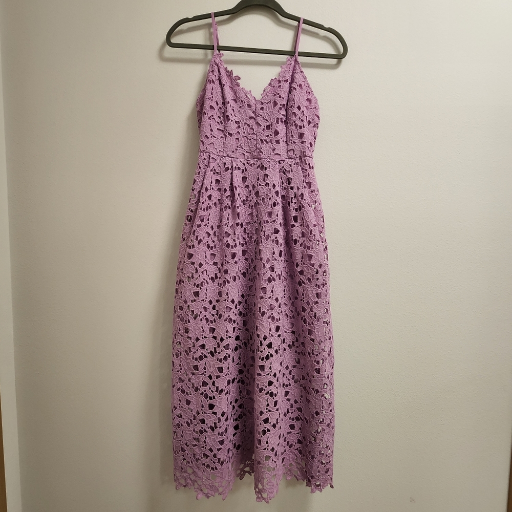ASTR Lavender Lace Midi Dress